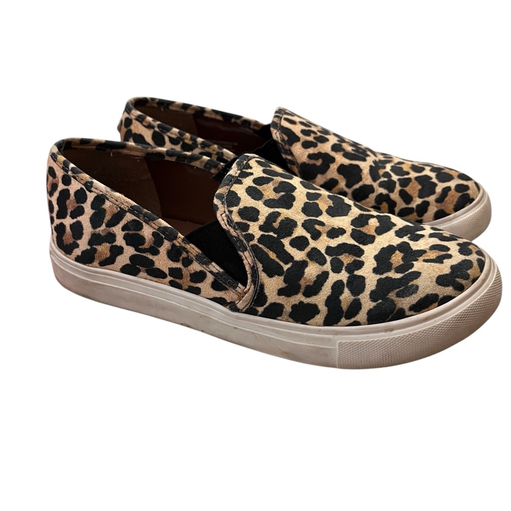 Steve Madden Safary Slip-On Sneakers Leopard Print Tan 6M